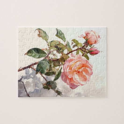 Friedliches Klettern Rose im Wasser Puzzle (Horizontal)