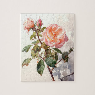 Friedliches Klettern Rose im Wasser Puzzle