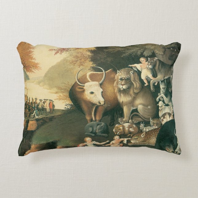 Friedliches Königreich von Edward Hicks Vintage Fo Dekokissen (Vorderseite)