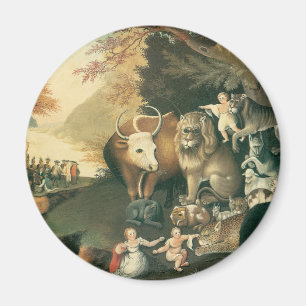 Friedliches Königreich von Edward Hicks Vintage Fo Magnet