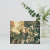 Friedliches Königreich von Edward Hicks Vintage Fo Postkarte (Stehend Vorderseite)