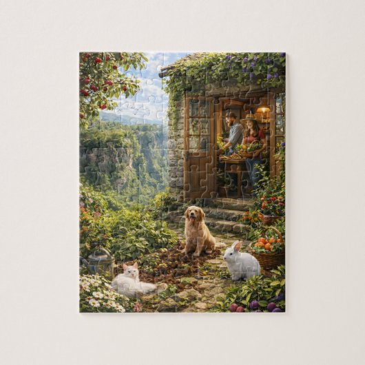 Friedliches Landleben im Garten Puzzle (Vertikal)