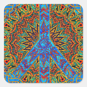 Friedliches Leben Quadratischer Aufkleber