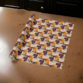 Friedliches Lila-Gold-Wellness-Center-Kerzenmuster Geschenkpapier