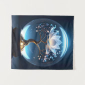 Friedliches Lotus Sphere Tapestry Wandteppich (Vorderseite (Horizontal))