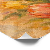Friedliches Mädchen mit gelben Tulpen Poster (Ecke)