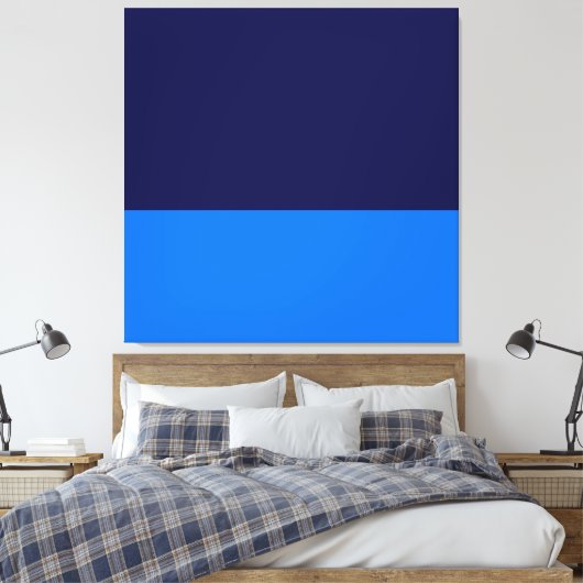 Friedliches Nachtmeer. Hellblauer Navy-Farbblock Leinwanddruck (Insitu (Schlafzimmer))