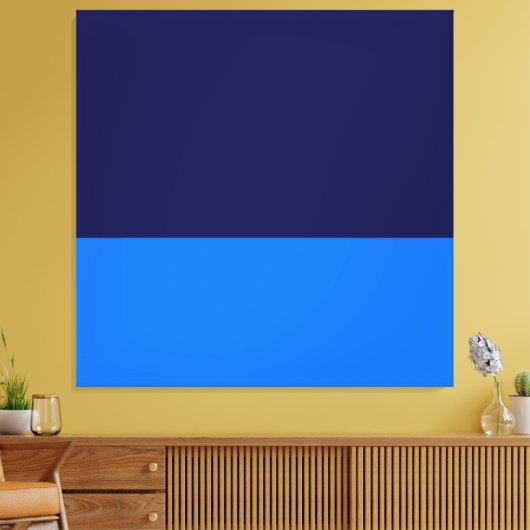 Friedliches Nachtmeer. Hellblauer Navy-Farbblock Leinwanddruck (Insitu (Wohnzimmer))