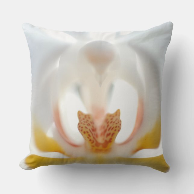 Friedliches Orchid-Throw-Pilz Kissen (Vorderseite)
