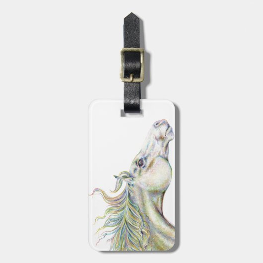 Friedliches Pferd Gepäckanhänger (Vorderseite vertikal)