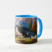 Friedliches Pferd Land Mug Tasse (VorderseiteRechts)