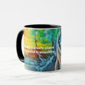 Friedliches Schlafmantra mit Grauwolf in der Tasse (Vorderseite Links)