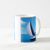 Friedliches Segelboot Ozean Kaffeetasse (VorderseiteRechts)
