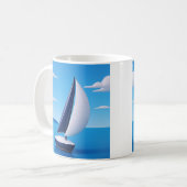 Friedliches Segelboot Ozean Kaffeetasse (Vorderseite Links)