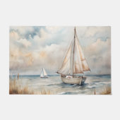 Friedliches Segeln Wasserfarbenküste Fußmatte (Vorderseite)