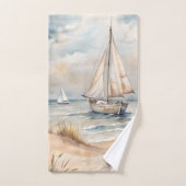 Friedliches Segeln Wasserfarbenküste Handtuch (Handtuch)