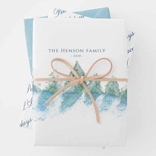 Friedliches Skript für Winterwald Geschenkpapier Set (Beispiel)