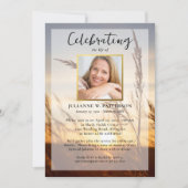 Friedliches Sonnenuntergang-Foto Einladung (Vorderseite)