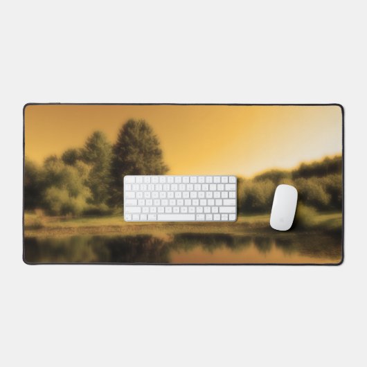Friedliches Summer Lake Sunset Sky Foto Schreibtischunterlage (Tastatur & Maus)