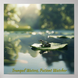 Friedliches Teichleben: Frosch auf Lily Pad Poster