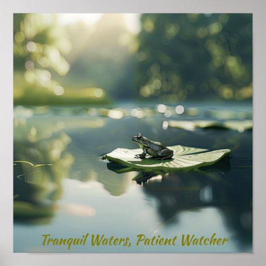 Friedliches Teichleben: Frosch auf Lily Pad Poster (Vorne)