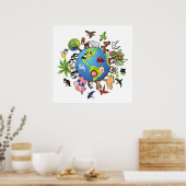 Friedliches Tierreich Poster (Küche)