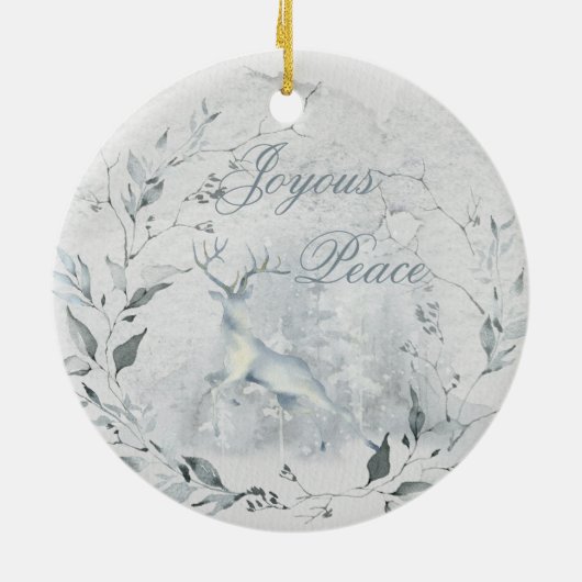 Friedliches Wald im Winter Keramik Ornament (Hinten)