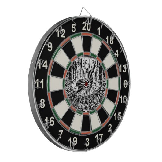 Friedliches Waldtierzieldesign Dartscheibe (Vorderseite Links)