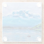 Friedliches Watercolor, japanisches Kunstdesign Glasuntersetzer (Rückseite)