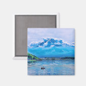 Friedliches Watercolor, japanisches Kunstdesign Magnet (Vorderseite/Rückseite)