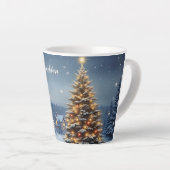 Friedliches Weihnachtsdorf mit Lichtern Milchtasse (Rechte Ecke)