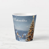 Friedliches Weihnachtsdorf mit Lichtern Milchtasse (Vorderseite)