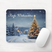Friedliches Weihnachtsdorf mit Lichtern Mousepad (Mit Mouse)