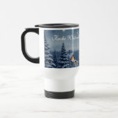 Friedliches Weihnachtsdorf mit Lichtern Reisebecher (Links)