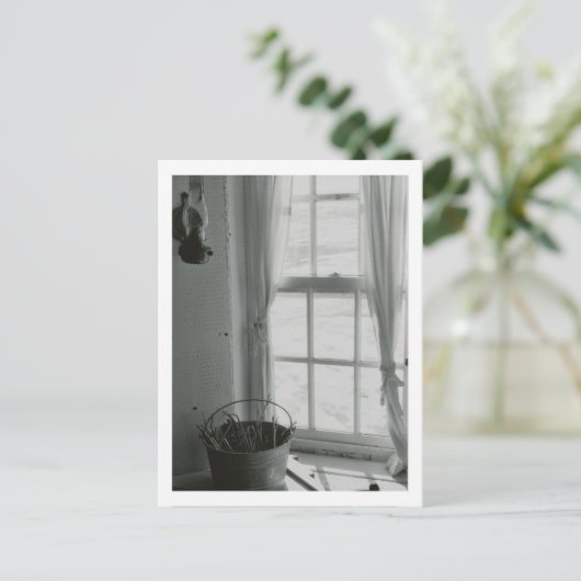 Friedliches Winterfenster Postkarte (Stehend Vorderseite)