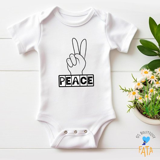 Friedliches Zeichen Baby Strampler