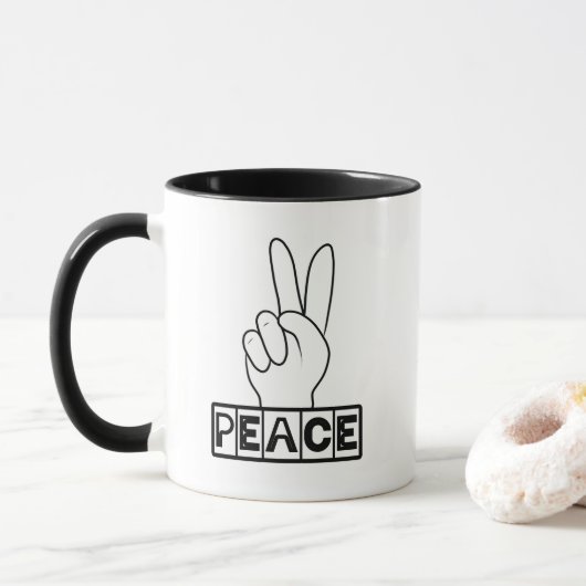 Friedliches Zeichen Tasse (Mit Donut)