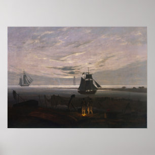 Friedrich - Abend am Ostseestrand Poster