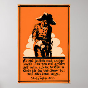 Friedrich der Große von Preußen Poster, Vintage Poster
