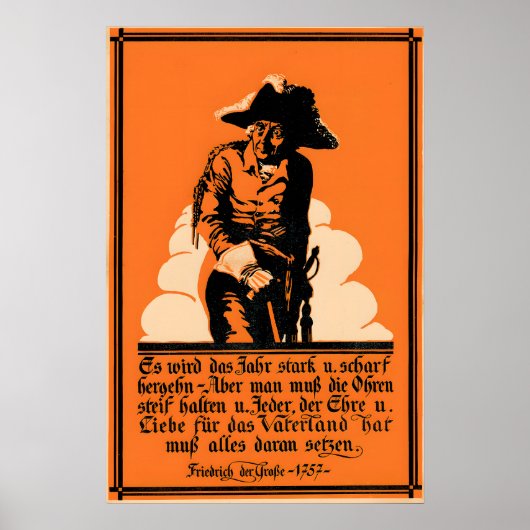 Friedrich der Große von Preußen Poster, Vintage Poster (Vorne)