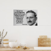 Friedrich Hayek Inflation Quote Poster (Küche)