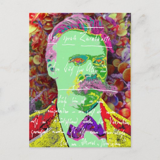 Friedrich Nietzche Deutscher Philosoph Existenzial Postkarte (Vorderseite)
