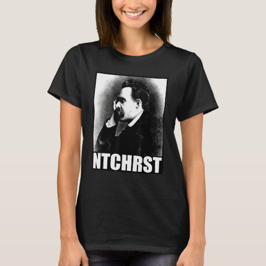 Friedrich Nietzsche Antichrist Ntchrst Funny Meme T-Shirt (Vorderseite)