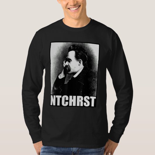Friedrich Nietzsche Antichrist Ntchrst Funny Meme T-Shirt (Vorderseite)