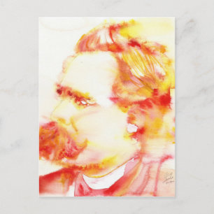 Friedrich nietzsche - Aquarellportrait.3 Postkarte