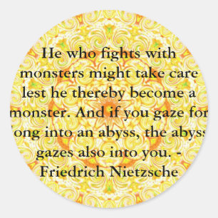 Friedrich Nietzsche - ein tiefes Zitat Runder Aufkleber