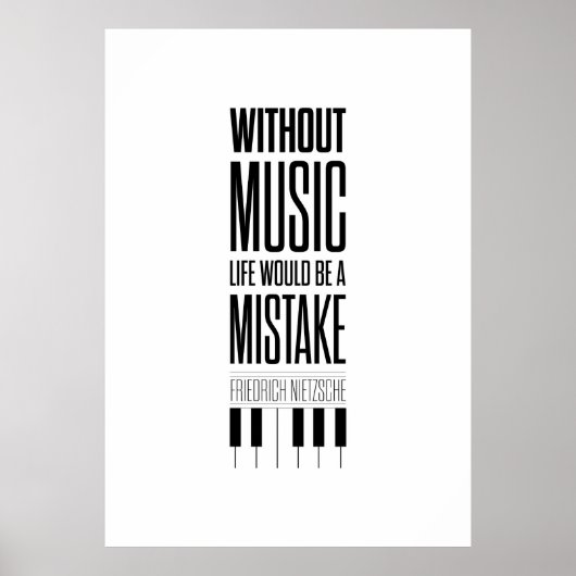 Friedrich Nietzsche Music Quote Poster (Vorne)