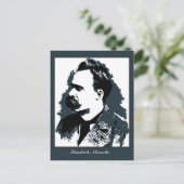 Friedrich Nietzsche Porträtvektor zeichnend Postkarte (Stehend Vorderseite)