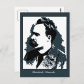 Friedrich Nietzsche Porträtvektor zeichnend Postkarte (Vorne/Hinten)
