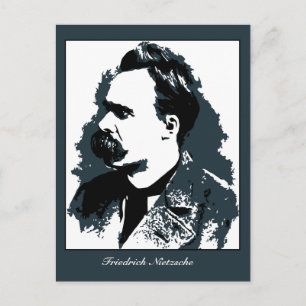 Friedrich Nietzsche Porträtvektor zeichnend Postkarte